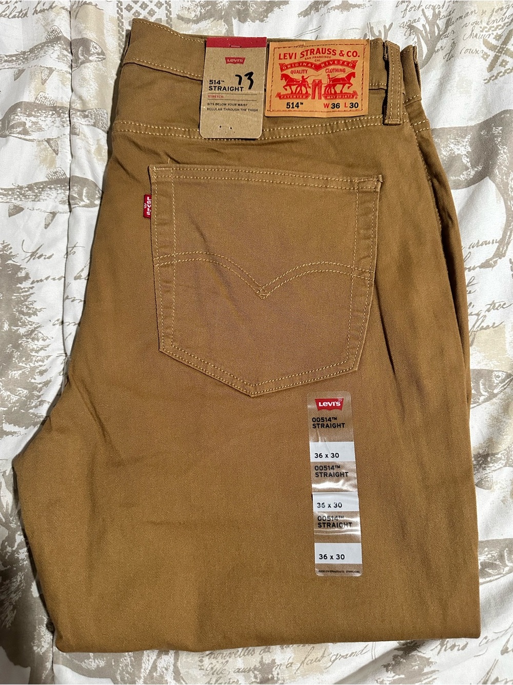 Levi's 514 Straight Men's Jeans 36X30 in Tan